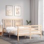 Bed frame with solid wood headboard 140x200 cm by , Beds and slatted bases - Ref: Foro24-3194571, Price: 132,99 €, Discount: %