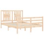 Bed frame with solid wood headboard 140x200 cm by , Beds and slatted bases - Ref: Foro24-3194571, Price: 132,99 €, Discount: %