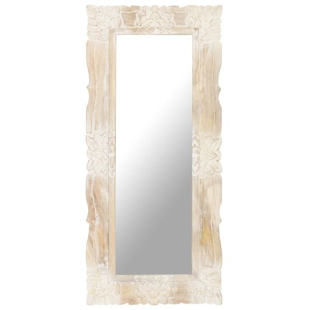 Espejo de madera maciza de mango blanco 110x50 cm de , Espejos - Ref: Foro24-321634, Precio: 107,28 €, Descuento: %