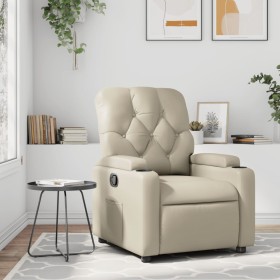 Cream Faux Leather Recliner by , Armchairs - Ref: Foro24-372504, Price: 221,59 €, Discount: %