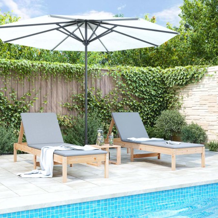 Loungers with table 2 pcs solid pine wood by , Loungers - Ref: Foro24-3157679, Price: 196,52 €, Discount: %