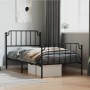 Estructura de cama con cabecero y estribo metal negro 100x200cm de , Camas y somieres - Ref: Foro24-373900, Precio: 70,99 €, ...