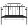 Estructura de cama con cabecero y estribo metal negro 100x200cm de , Camas y somieres - Ref: Foro24-373900, Precio: 70,99 €, ...