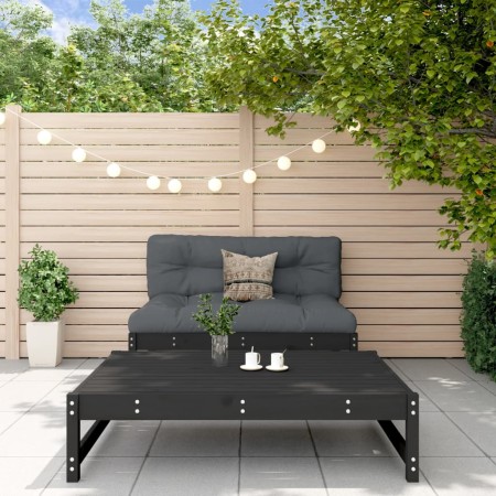 2-teiliges Gartenmöbel-Set aus massivem Kiefernholz schwarz von , Modulare Sofas für den Außenbereich - Ref: Foro24-825727, P...