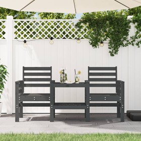 Garden bench with table, 2 seats, solid gray pine wood. by , garden benches - Ref: Foro24-825158, Price: 207,99 €, Discount: %