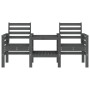 Garden bench with table, 2 seats, solid gray pine wood. by , garden benches - Ref: Foro24-825158, Price: 173,68 €, Discount: %