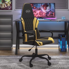 Gaming massage chair in black and gold synthetic leather by , Gaming chairs - Ref: Foro24-345535, Price: 98,97 €, Discount: %