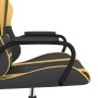 Gaming massage chair in black and gold synthetic leather by , Gaming chairs - Ref: Foro24-345535, Price: 98,97 €, Discount: %