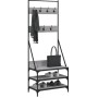 Gray Sonoma coat rack with shoe rack 70x40x184 cm by , Dresser Organizers and Bar Hangers - Ref: Foro24-837845, Price: 73,99 ...