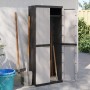 Outdoor Stauschrank PP grau und schwarz 65x37x165 cm von , Schließfächer und Lagerschränke - Ref: Foro24-364200, Preis: 188,3...