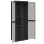 Outdoor storage cabinet in gray and black PP 65x37x165 cm by , Lockers and storage cabinets - Ref: Foro24-364200, Price: 188,...