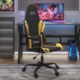 Silla gaming cuero sintético negro y dorado de , Sillones para videojuegos - Ref: Foro24-3143777, Precio: 98,99 €, Descuento: %