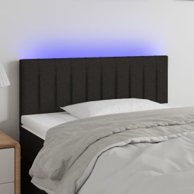 Cabecero con LED de tela negro 90x5x78/88 cm de , Cabeceros y pies de cama - Ref: Foro24-3121834, Precio: 48,99 €, Descuento: %