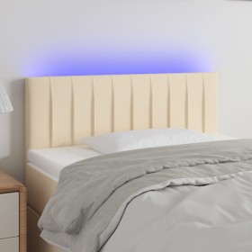 Cream fabric headboard with LED 80x5x78/88 cm by , Headboards and footboards - Ref: Foro24-3121829, Price: 40,46 €, Discount: %