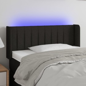 Cabecero con LED de tela negro 83x16x78/88 cm de , Cabeceros y pies de cama - Ref: Foro24-3123450, Precio: 50,99 €, Descuento: %