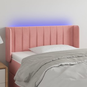 Pink velvet headboard with LED 103x16x78/88 cm by , Headboards and footboards - Ref: Foro24-3123515, Price: 57,52 €, Discount: %