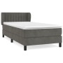 Box spring bed with dark gray velvet mattress 90x200 cm by , Beds and slatted bases - Ref: Foro24-3127590, Price: 307,52 €, D...