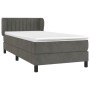 Box spring bed with dark gray velvet mattress 90x200 cm by , Beds and slatted bases - Ref: Foro24-3127590, Price: 307,52 €, D...