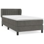 Box spring bed with dark gray velvet mattress 90x190 cm by , Beds and slatted bases - Ref: Foro24-3127584, Price: 302,15 €, D...