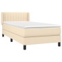 Box spring bed with cream fabric mattress 90x200 cm by , Beds and slatted bases - Ref: Foro24-3129846, Price: 318,58 €, Disco...