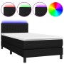 Cama box spring colchón y luces LED tela negro 90x190 cm de , Camas y somieres - Ref: Foro24-3133279, Precio: 323,02 €, Descu...