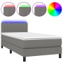 Cama box spring colchón y luces LED tela gris oscuro 80x200 cm de , Camas y somieres - Ref: Foro24-3133270, Precio: 282,66 €,...