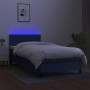 Box spring bed mattress and LED lights blue fabric 90x200 cm by , Beds and slatted bases - Ref: Foro24-3133291, Price: 280,99...