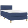 Box spring bed with mattress and LED blue fabric 100x200 cm by , Beds and slatted bases - Ref: Foro24-3133859, Price: 347,05 ...