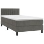 Box spring bed with mattress and LED dark gray velvet 90x190 cm by , Beds and slatted bases - Ref: Foro24-3134496, Price: 327...