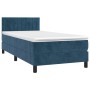 Cama box spring colchón y LED terciopelo azul oscuro 90x200 cm de , Camas y somieres - Ref: Foro24-3134505, Precio: 307,41 €,...