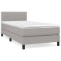 Box spring bed with light gray fabric mattress 90x190 cm by , Beds and slatted bases - Ref: Foro24-3140177, Price: 306,69 €, ...