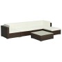 Set muebles de jardín 6 piezas y cojines ratán sintético marrón de vidaXL, Conjuntos de jardín - Ref: Foro24-44606, Precio: 4...