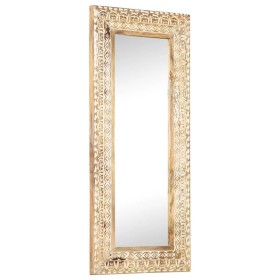 Hand carved mirror solid mango wood 110x50x2.6 cm by , Mirrors - Ref: Foro24-321646, Price: 107,99 €, Discount: %