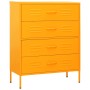 Mustard yellow steel drawer cabinet 80x35x101.5 cm by , Drawers - Ref: Foro24-336200, Price: 243,72 €, Discount: %