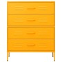 Mustard yellow steel drawer cabinet 80x35x101.5 cm by , Drawers - Ref: Foro24-336200, Price: 243,72 €, Discount: %