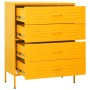 Mustard yellow steel drawer cabinet 80x35x101.5 cm by , Drawers - Ref: Foro24-336200, Price: 243,72 €, Discount: %