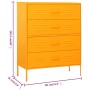 Mustard yellow steel drawer cabinet 80x35x101.5 cm by , Drawers - Ref: Foro24-336200, Price: 243,72 €, Discount: %