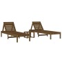 Loungers with table 2 pcs solid honey brown pine wood by , Loungers - Ref: Foro24-3157682, Price: 249,13 €, Discount: %