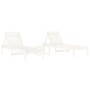 Tumbonas con mesa 2 uds madera maciza de pino blanco de , Tumbonas - Ref: Foro24-3157680, Precio: 235,80 €, Descuento: %