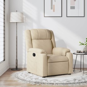 Sillón reclinable de tela crema de , Sillones - Ref: Foro24-373545, Precio: 216,99 €, Descuento: %