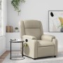 Sillón reclinable de masaje cuero sintético crema de , Sillones - Ref: Foro24-373530, Precio: 258,87 €, Descuento: %