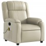 Sillón reclinable de masaje cuero sintético crema de , Sillones - Ref: Foro24-373530, Precio: 258,87 €, Descuento: %