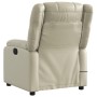 Sillón reclinable de masaje cuero sintético crema de , Sillones - Ref: Foro24-373530, Precio: 258,87 €, Descuento: %