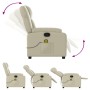 Cream Synthetic Leather Massage Recliner by , Armchairs - Ref: Foro24-373530, Price: 255,19 €, Discount: %