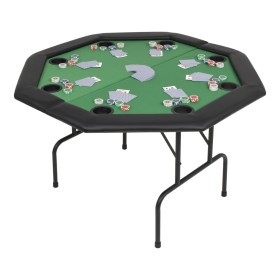 Folding poker table in 2 octagonal green for 8 players by vidaXL, Game and poker tables - Ref: Foro24-80211, Price: 148,50 €,...