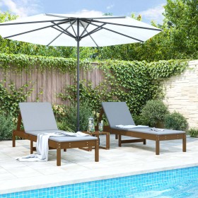 Loungers 2 units solid brown pine wood 199.5x60x74 cm by , Loungers - Ref: Foro24-825072, Price: 155,57 €, Discount: %