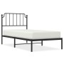 Bed frame with black metal headboard 90x200 cm by , Beds and slatted bases - Ref: Foro24-373880, Price: 71,83 €, Discount: %