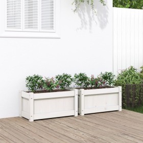 Outdoor planters 2 units solid white pine wood by , Pots and planters - Ref: Foro24-837442, Price: 68,99 €, Discount: %