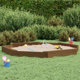 Sandbox with octagon seats solid honey brown pine wood by , sandboxes - Ref: Foro24-825026, Price: 141,99 €, Discount: %