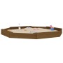 Arenero con asientos octógono madera maciza de pino marrón miel de , Cajones de arena - Ref: Foro24-825026, Precio: 138,52 €,...